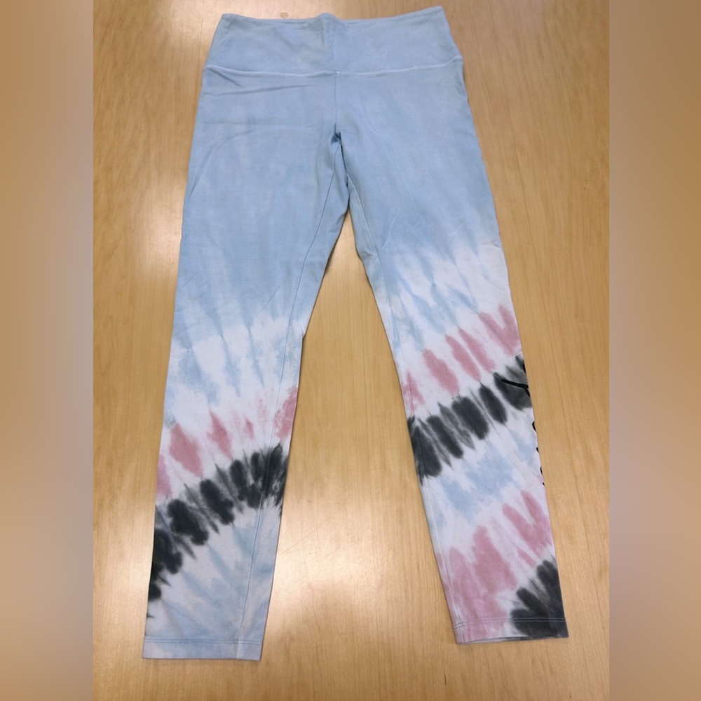 VS VICTORIAS SECRET PINK HIGH WAIST LEGGINGS pink, blue, black TIE DYE. Size L